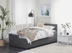 Best Beliani Sohvasanky Kangas Lisavuode Tummanharmaa 90 X 200 Cm Marmande