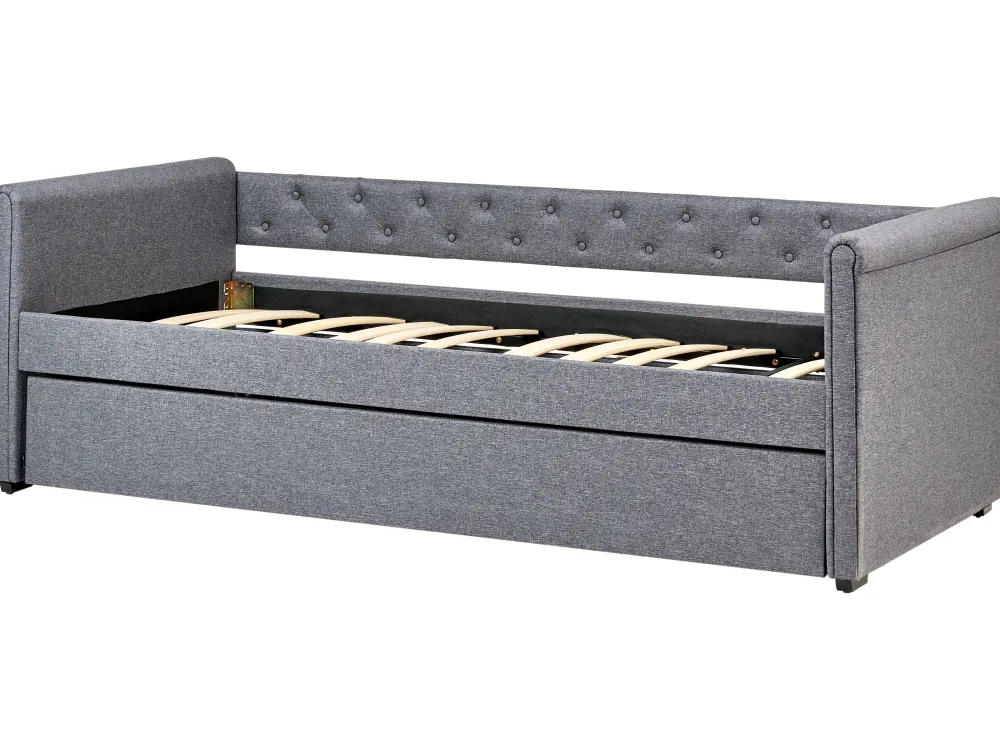 Lastenhuone<Beliani Sohvasanky Kangas Lisavuode Tummanharmaa 90 X 200 Cm Libourne