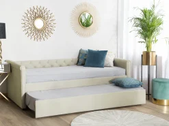 Sängyt<Beliani Sohvasanky Kangas Lisavuode Beige 80 X 200 Cm Libourne