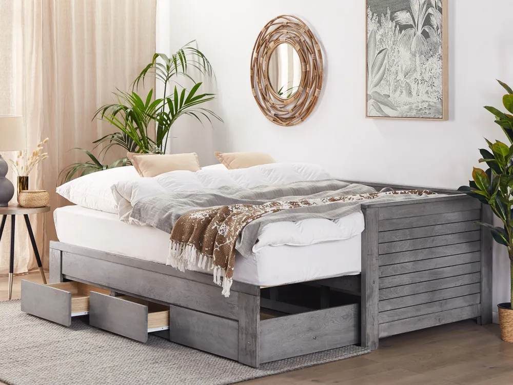 Lastenhuone<Beliani Sohvasanky Levitettava Säilytystila Harmaa 90/180 X 200 Cm Cahors