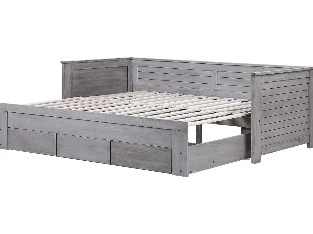 Lastenhuone<Beliani Sohvasanky Levitettava Säilytystila Harmaa 90/180 X 200 Cm Cahors