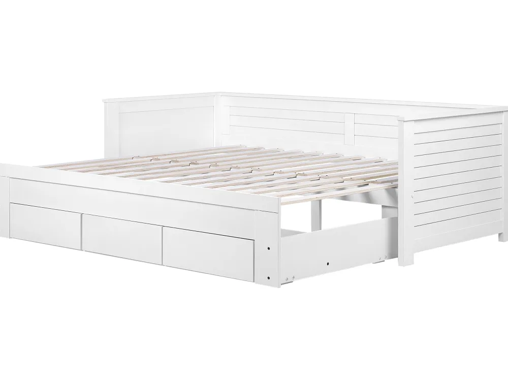 Lastenhuone<Beliani Sohvasanky Levitettava Säilytystila Valkoinen 90/180 X 200 Cm Cahors