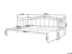 Lastenhuone<Beliani Sohvasanky Metalli Levitettava Musta 80/160 X 200 Cm Tulle