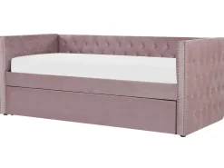 Store Beliani Sohvasanky Sametti Lisavuode Vaaleanpunainen 90 X 200 Cm Gassin