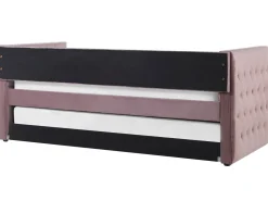 Store Beliani Sohvasanky Sametti Lisavuode Vaaleanpunainen 90 X 200 Cm Gassin