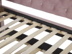 Store Beliani Sohvasanky Sametti Lisavuode Vaaleanpunainen 90 X 200 Cm Gassin