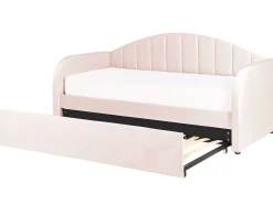 Online Beliani Sohvasanky Sametti Lisavuode Pastellipinkki 90 X 200 Cm Eyburie