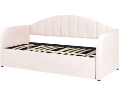 Online Beliani Sohvasanky Sametti Lisavuode Pastellipinkki 90 X 200 Cm Eyburie