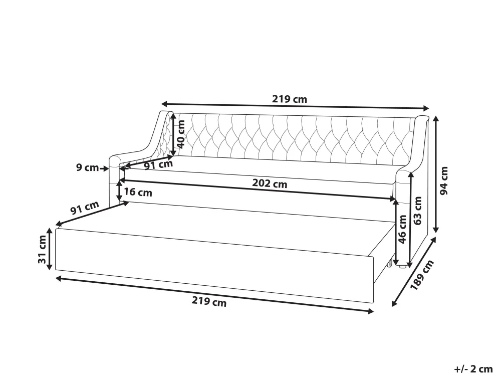 Sängyt<Beliani Sohvasanky Sametti Lisavuode Laivastonsininen 90 X 200 Cm Montargis