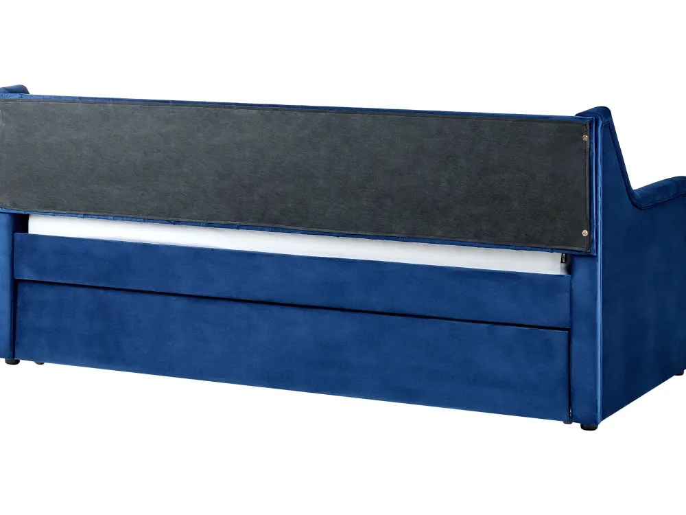 Sängyt<Beliani Sohvasanky Sametti Lisavuode Laivastonsininen 90 X 200 Cm Montargis