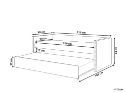 Sängyt<Beliani Sohvasanky Sametti Lisavuode Beige 90 X 200 Cm Troyes