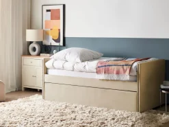 Sängyt<Beliani Sohvasanky Sametti Lisavuode Beige 90 X 200 Cm Troyes