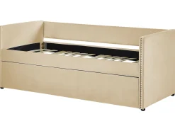 Sängyt<Beliani Sohvasanky Sametti Lisavuode Beige 90 X 200 Cm Troyes