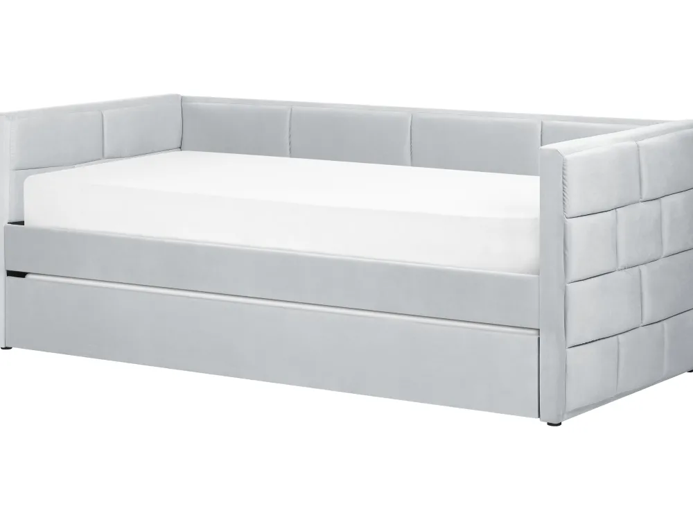 Lastenhuone<Beliani Sohvasanky Sametti Lisavuode Vaaleanharmaa 90 X 200 Cm Chavonne