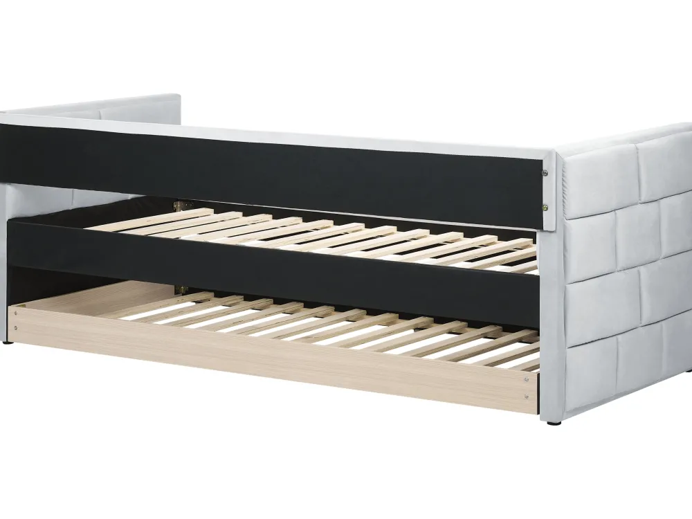 Lastenhuone<Beliani Sohvasanky Sametti Lisavuode Vaaleanharmaa 90 X 200 Cm Chavonne