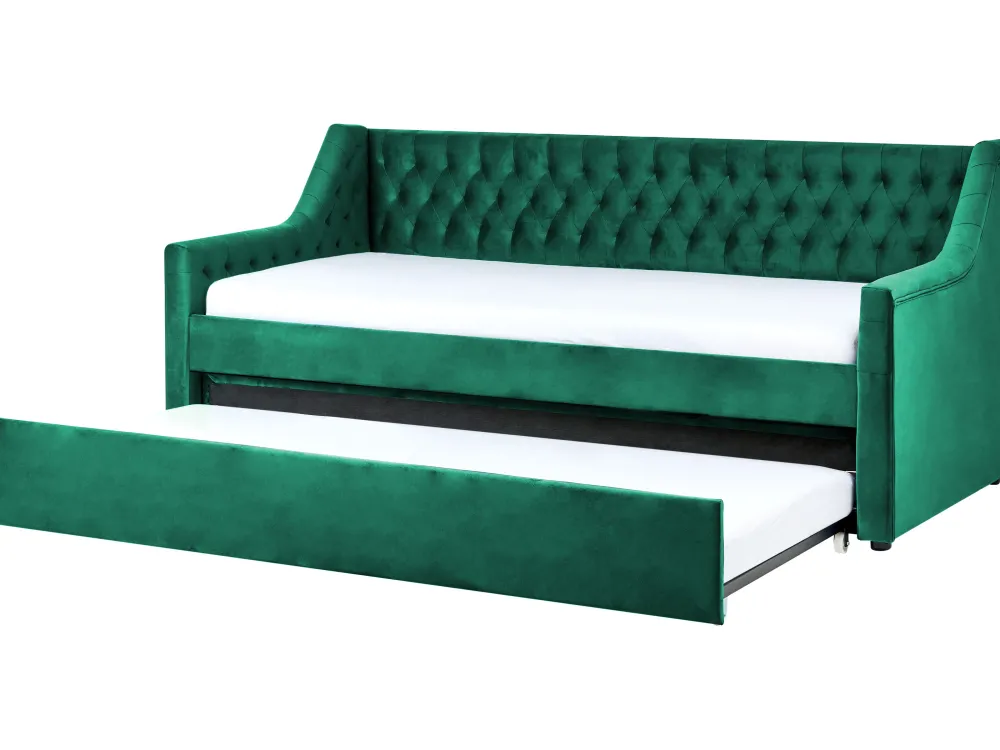 Lastenhuone<Beliani Sohvasanky Sametti Lisavuode Smaragdinvihrea 90 X 200 Cm Montargis