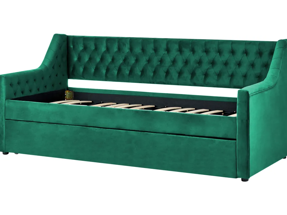 Lastenhuone<Beliani Sohvasanky Sametti Lisavuode Smaragdinvihrea 90 X 200 Cm Montargis