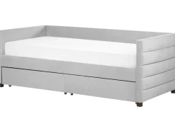 Online Beliani Sohvasanky Sametti Säilytystila Vaaleanharmaa 90 X 200 Cm Marray