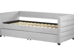 Online Beliani Sohvasanky Sametti Säilytystila Vaaleanharmaa 90 X 200 Cm Marray