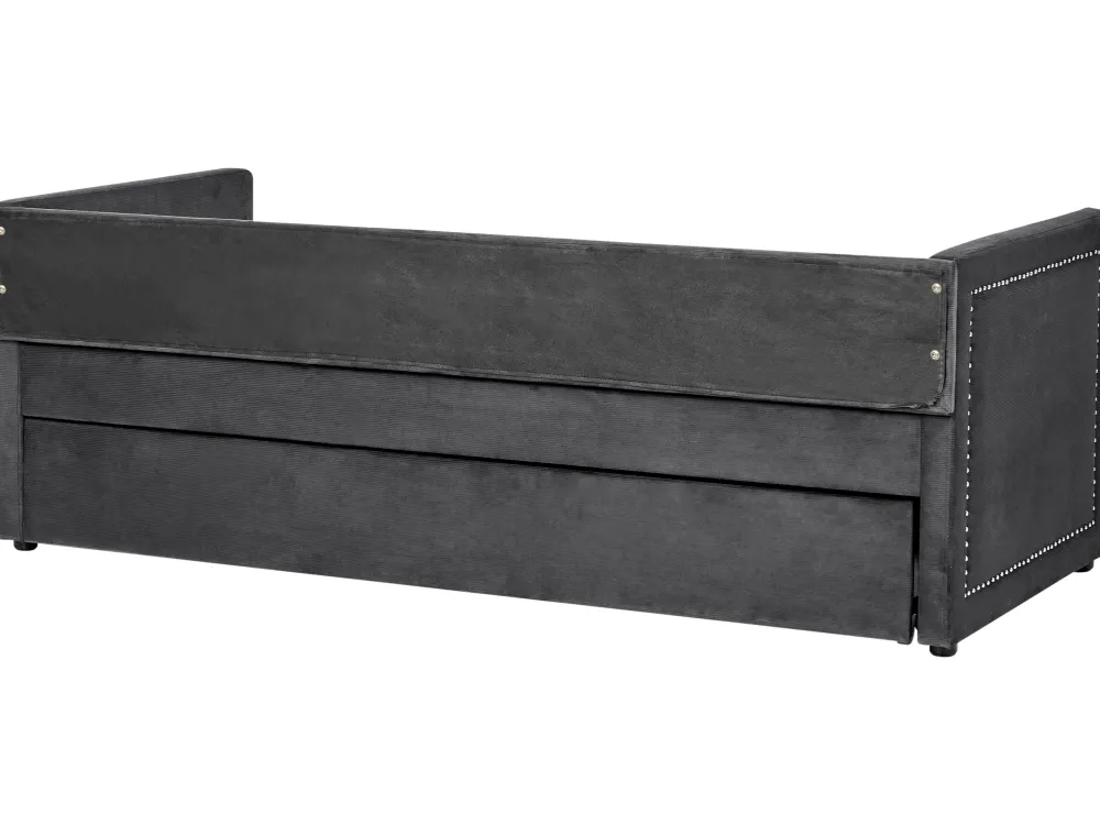 Lastenhuone<Beliani Sohvasanky Vakosametti Lisavuode Tummanharmaa 90 X 200 Cm Mimizan