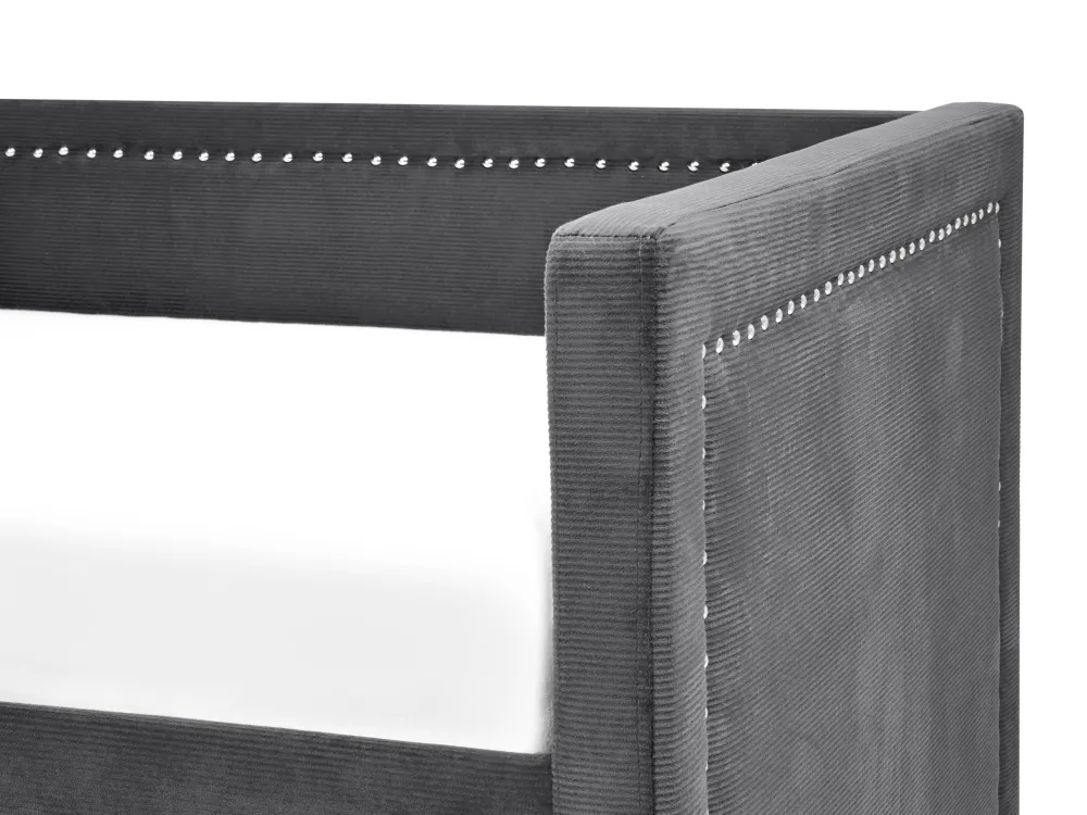 Lastenhuone<Beliani Sohvasanky Vakosametti Lisavuode Tummanharmaa 90 X 200 Cm Mimizan