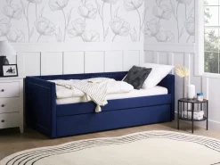 Cheap Beliani Sohvasanky Vakosametti Lisavuode Laivastonsininen 90 X 200 Cm Mimizan