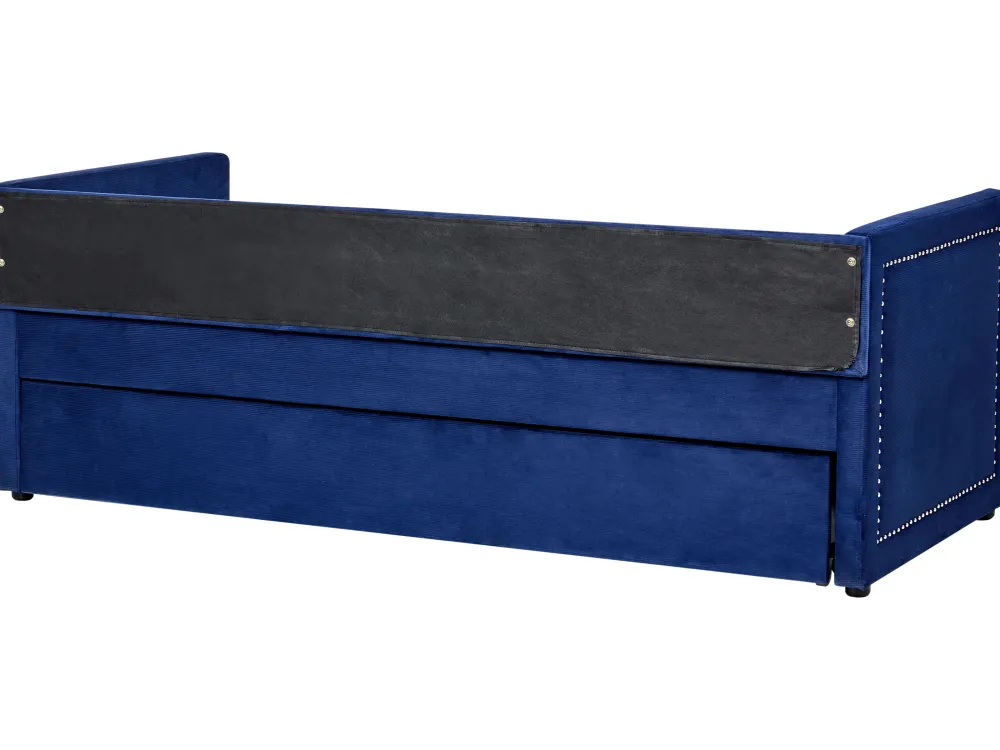 Cheap Beliani Sohvasanky Vakosametti Lisavuode Laivastonsininen 90 X 200 Cm Mimizan