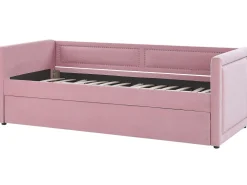 Fashion Beliani Sohvasanky Vakosametti Lisavuode Vaaleanpunainen 90 X 200 Cm Mimizan