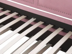 Fashion Beliani Sohvasanky Vakosametti Lisavuode Vaaleanpunainen 90 X 200 Cm Mimizan