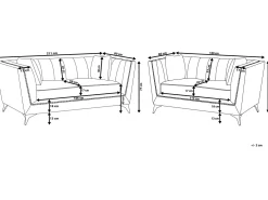 Sohvat<Beliani Sohvasetti Samettinen Harmaa Gaula