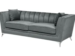 Sohvat<Beliani Sohvasetti Samettinen Harmaa Gaula