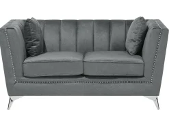 Sohvat<Beliani Sohvasetti Samettinen Harmaa Gaula