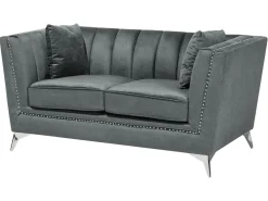 Sohvat<Beliani Sohvasetti Samettinen Harmaa Gaula