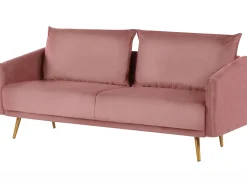 Online Beliani Sohvasetti Samettinen Vaaleanpunainen Maura