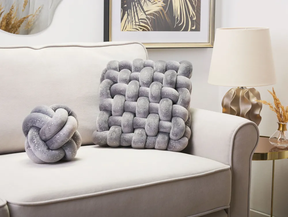 Lastenhuone<Beliani Solmutyyny 30 X 30 Cm Samettinen Harmaa Kimalteella Sirali