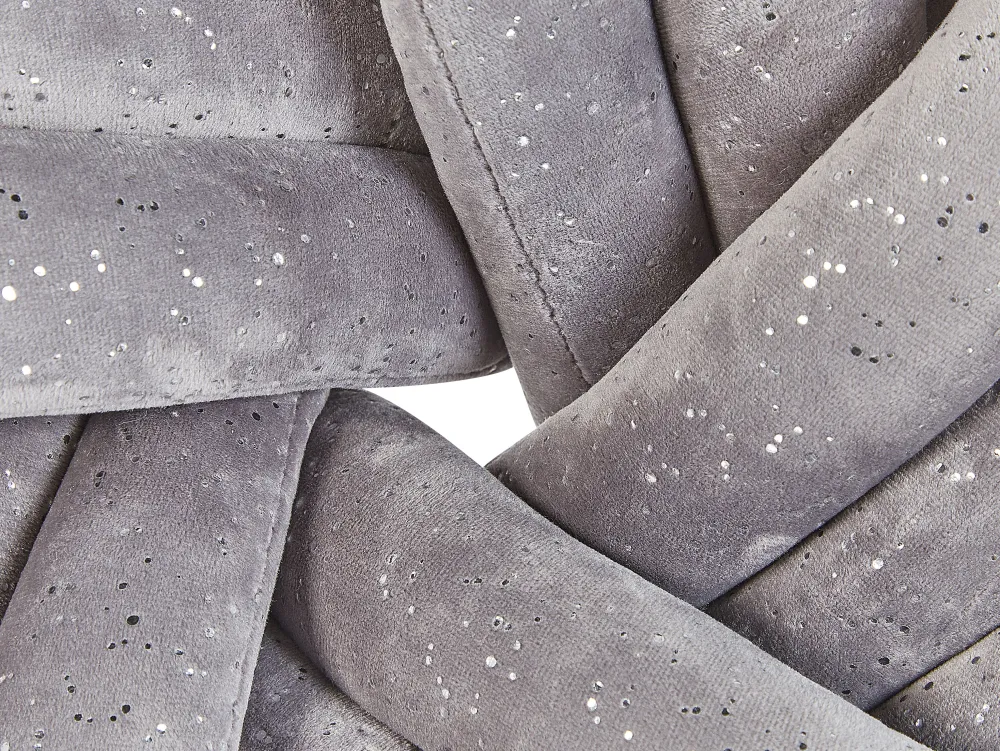 Tekstiilit<Beliani Solmutyyny 30 X 30 Cm Samettinen Harmaa Kimalteella Akola