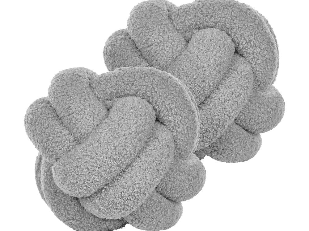 Tekstiilit<Beliani Solmutyyny Buklee Harmaa 19 Cm 2 Kpl Malni