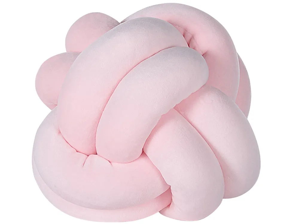 Tekstiilit<Beliani Solmutyyny Sametti Vaaleanpunainen 20 X 20 Cm Malni