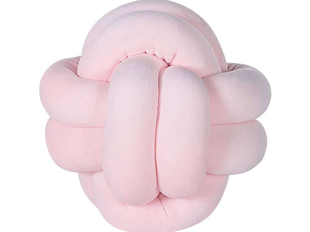 Tekstiilit<Beliani Solmutyyny Sametti Vaaleanpunainen 20 X 20 Cm Malni