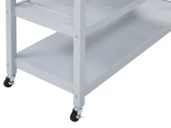 Säilytys<Beliani Tarjoiluvaunu 2 Laatikkoa Vaalea Puu/Harmaa Navarino