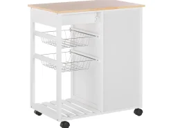 Säilytys<Beliani Tarjoiluvaunu 2 Laatikkoa Kaappi Vaalea Puu/Valkoinen Boves