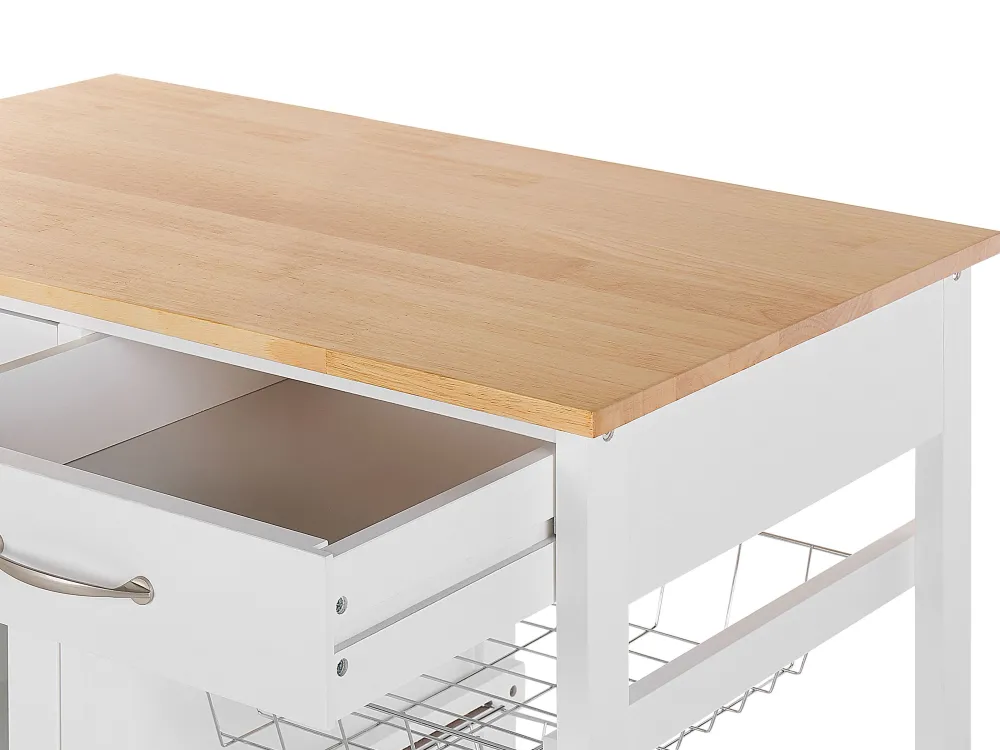 Säilytys<Beliani Tarjoiluvaunu 2 Laatikkoa Kaappi Vaalea Puu/Valkoinen Boves