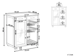 Säilytys<Beliani Tarjoiluvaunu 2 Laatikkoa Kaappi Vaalea Puu/Valkoinen Boves