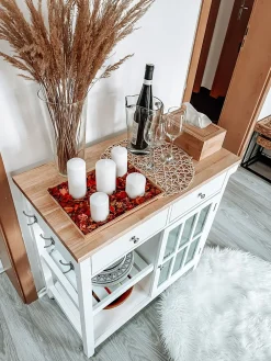 Säilytys<Beliani Tarjoiluvaunu 2 Laatikkoa Kaappi Vaalea Puu/Valkoinen Genoa