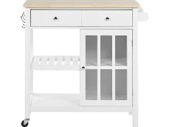 Säilytys<Beliani Tarjoiluvaunu 2 Laatikkoa Kaappi Vaalea Puu/Valkoinen Genoa