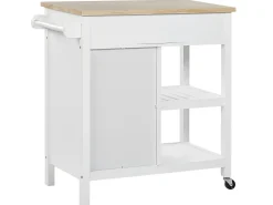 Säilytys<Beliani Tarjoiluvaunu 2 Laatikkoa Kaappi Vaalea Puu/Valkoinen Genoa
