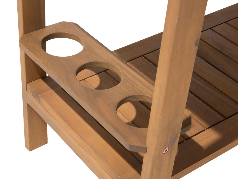 Cheap Beliani Tarjoiluvaunu Akaasia Vaalea Puu Sassari