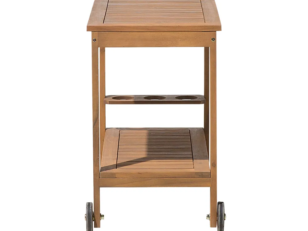 Cheap Beliani Tarjoiluvaunu Akaasia Vaalea Puu Sassari