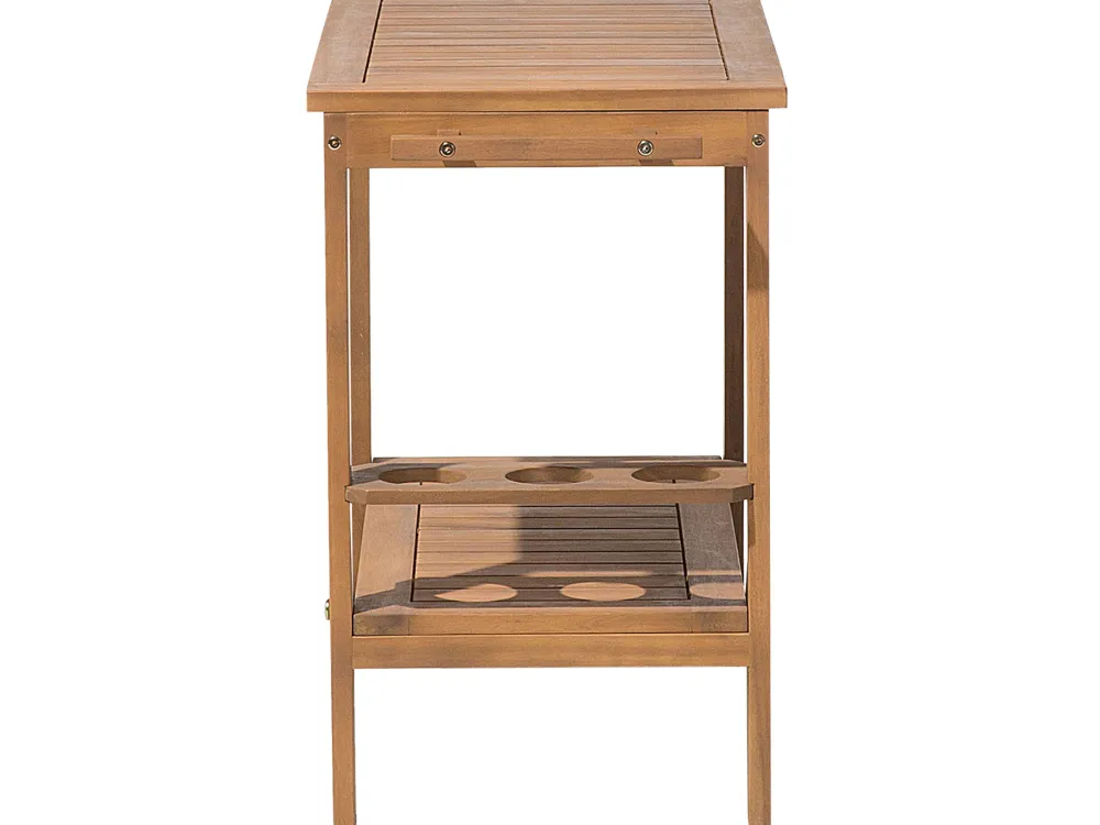 Cheap Beliani Tarjoiluvaunu Akaasia Vaalea Puu Sassari