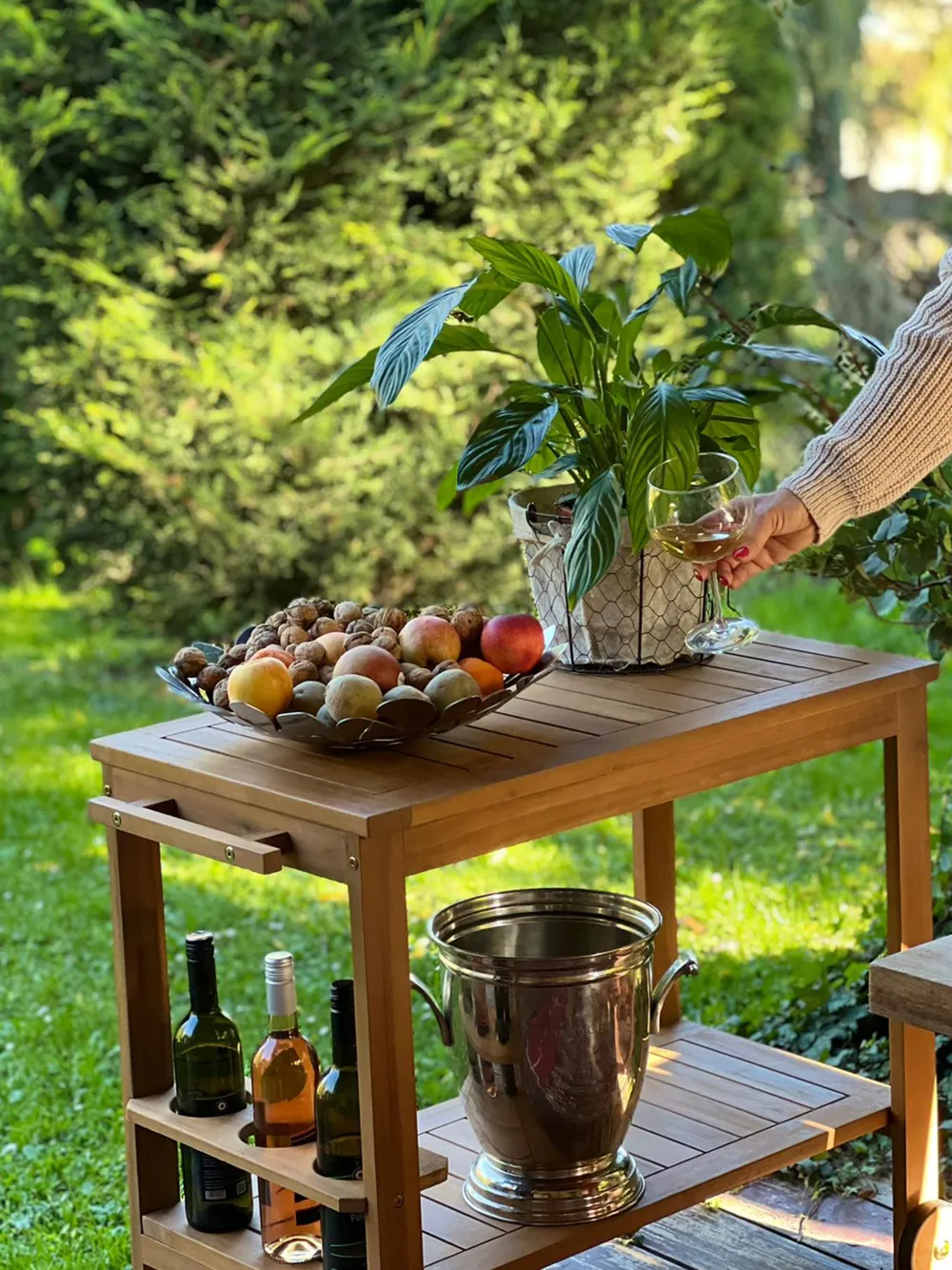 Cheap Beliani Tarjoiluvaunu Akaasia Vaalea Puu Sassari